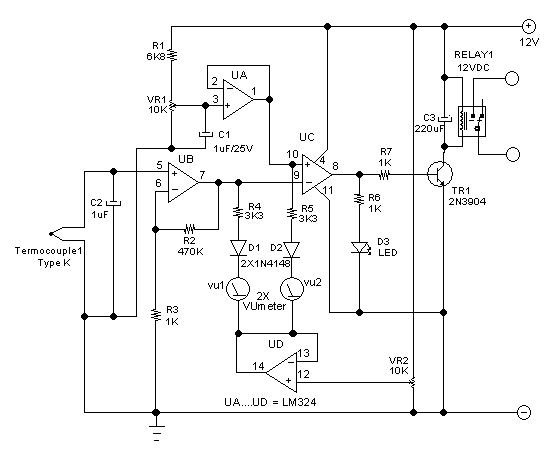 Analog Temperature Controller Circuit