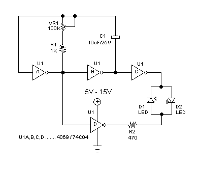 Figure 2. Schematic Diagram of Inverter Flip-Flop Circuit