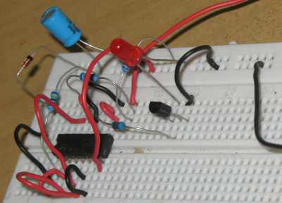 Figure 1. Low Power Indicator Blinking with LED Assembled Circuit