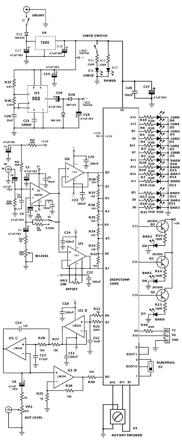 schematic diagram of diy multi-effect pedal